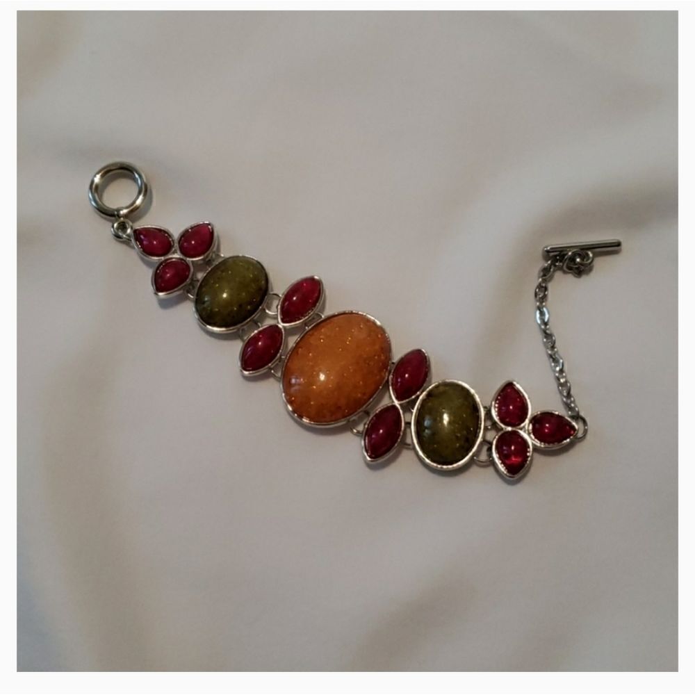 multi stone toggle bracelet - Picture 2 of 2